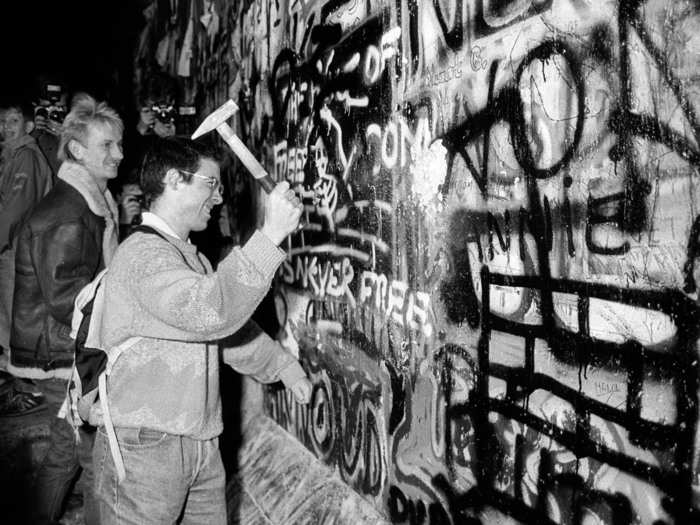 When the clock struck midnight, all the checkpoints along the wall were forced to open.