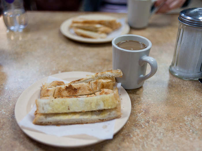 CUBA: The typical breakfast tostada (grilled, buttered bread) is served alongside or dunked into cafe con leche.