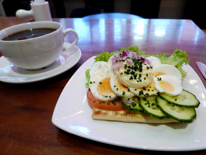 SWEDEN: A typical breakfast at home is an open-face sandwich layered with either fish or cold cuts, cheese, mayonnaise, and vegetables like cucumber and tomato.