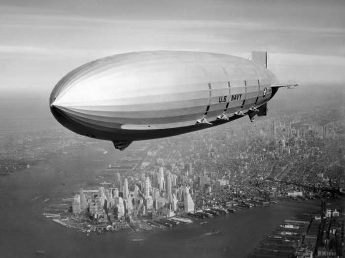 Speaking of military ships, the United States Navy played an important role in the early days of Silicon Valley. In 1933, the Navy purchased Moffett Field, a stretch of land in Sunnyvale, California, as a facility to dock and maintain the USS Macon, a military airship seen here flying over New York.