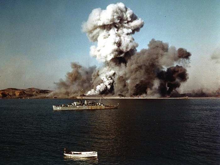 Still, the UN forces reached Hungnam by December 24. A 193-ship armada evacuated the soldiers, along with 98,000 refugees that the UN and Marines Corps troops protected on the long march to the sea. After the evacuation, the US destroyed the port to deny the Chinese access to it. The Korean War wouldn
