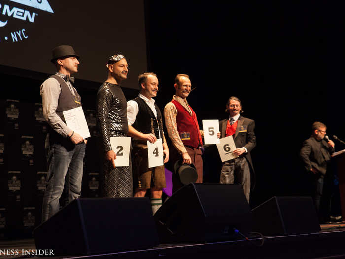 300 men competed in 18 beard and moustache categories, separated into beard, moustache, and partial beard contestants.