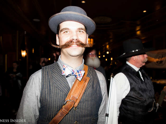 Simon Cleveland is a local beard grower and runs the Gotham City Beard Alliance in New York. He competed in the Hungarian mustache category.