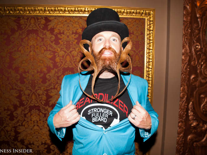 Gary Faulkner from Cincinnati, Ohio, competed in the freestyle category. It took him two hours to style his "8-0 beard," in honor of his beloved Cincinnati Bengals.