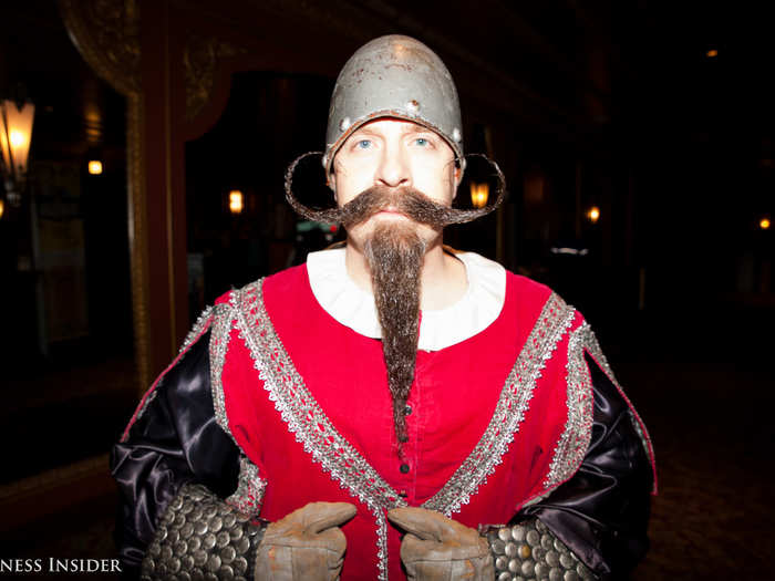 James McMahon pairs his musketeer beard with an appropriate outfit. He