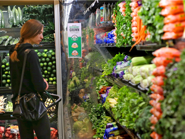 Grocery shop on a full stomach.