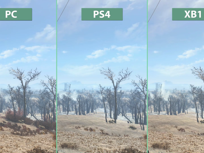 These big outdoor environments is where the PC really shines. Again, you can see more vegetation in the foreground on the PC version compared to the Xbox and PlayStation.