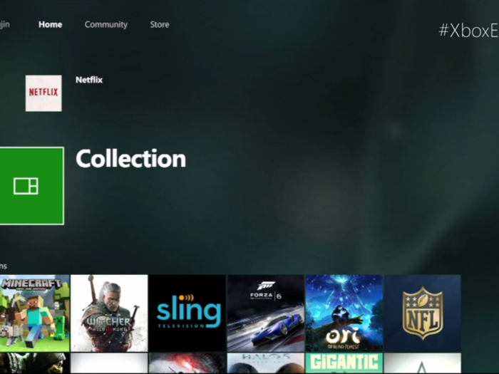 At the bottom of the new Xbox One homescreen, you