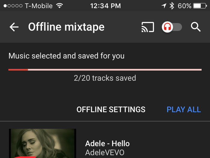 One of the most interesting parts of the app is the offline mixtape. It finds music for you and lets you save it all for offline playback.