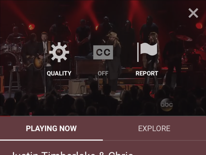 You can adjust the quality of video playback, enable closed captions, and report it to YouTube.