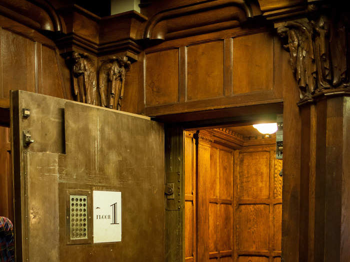 The townhouse has an ancient elevator. We headed in to check out where the club