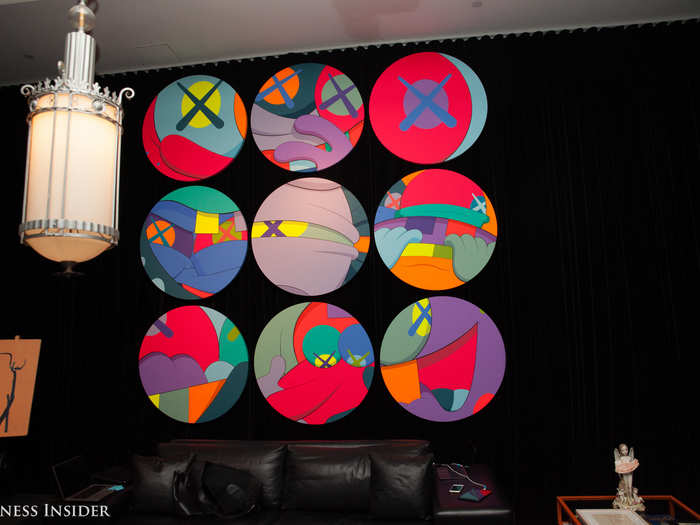 This set by KAWS is called "Shake and Bake." In August, Malca planned an innovative exhibit in a former salt factory along the water in Ibiza. The space hosted pieces by KAWS, Basquiat, and Andy Warhol, just to name a few. Many trend-setters have already been spotted in the 8,000-square-foot space, where exhibitions will continue to run for several months.