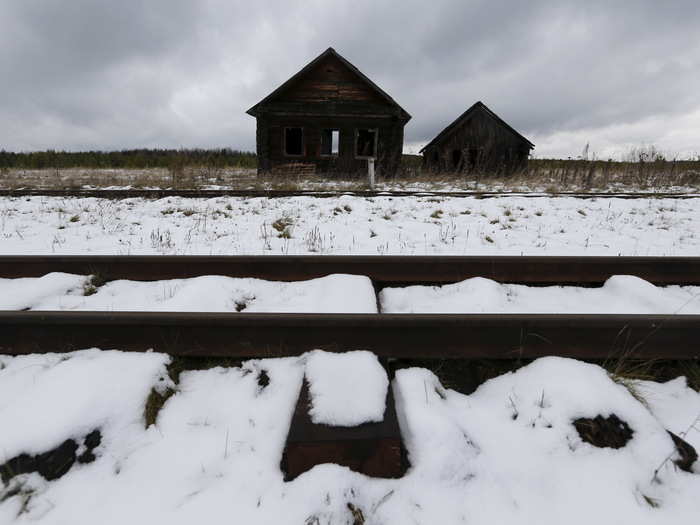 Many of the houses in Kalach are abandoned, empty since the village