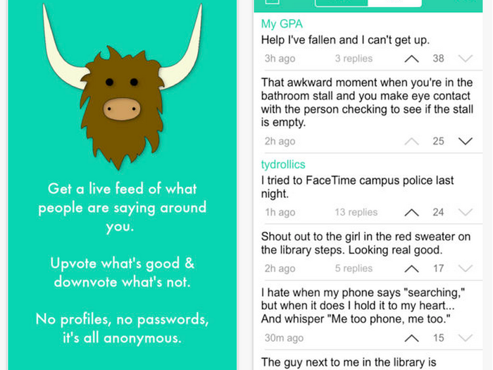 Yik Yak is hot on college campuses.