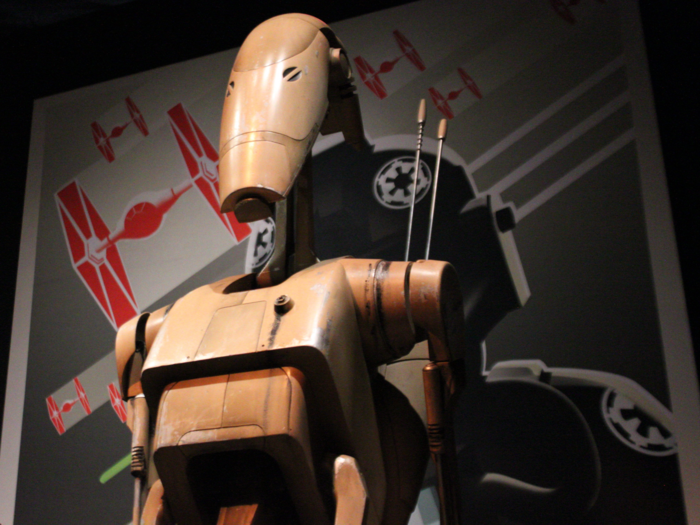 A battle droid from "The Phantom Menace" is one of the special additions to the NYC exhibit.