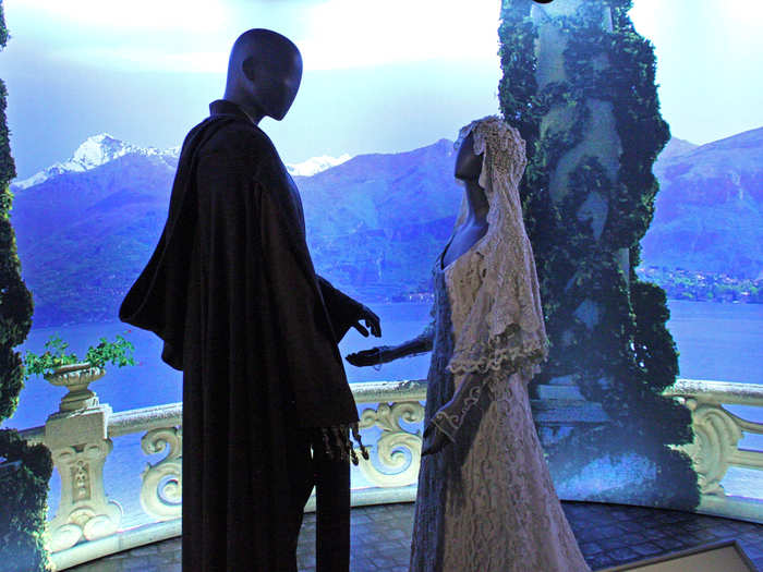 One of the most intricate costumes is the famous wedding gown worn by Natalie Portman at the end of "Attack of the Clones."