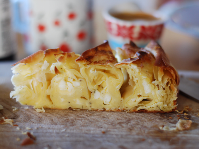 BULGARIA: Often eaten for breakfast, the barista is a flaky cheese pasty that is freshly baked and served warm from counters and kiosks in Bulgaria. Some bakeries will offer variations on the classic, adding spinach, egg, meat, or sweet milk.