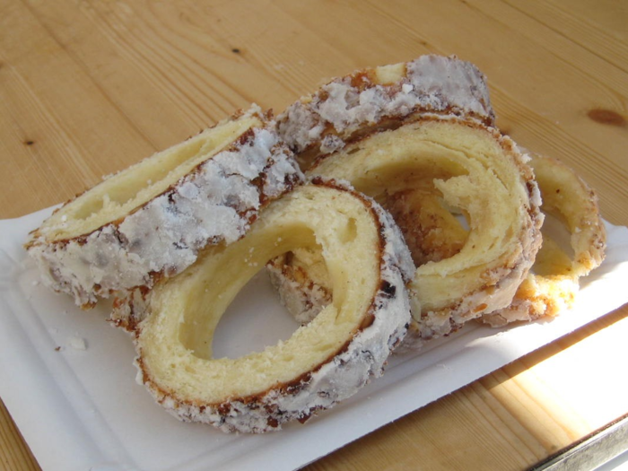 SLOVAKIA: Trdelník is a sweet pastry found in several countries, including Slovakia, Hungary, and the Czech Republic. In Slovakia, the cake is referred to as "Skalický trdelník" and is wrapped around stakes and baked on a high heat before being sprinkled with nuts and sugar.