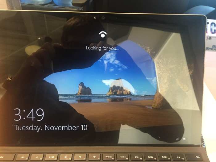 Another cool thing is that you can log in with your face, with what Microsoft calls "Windows Hello." They say it