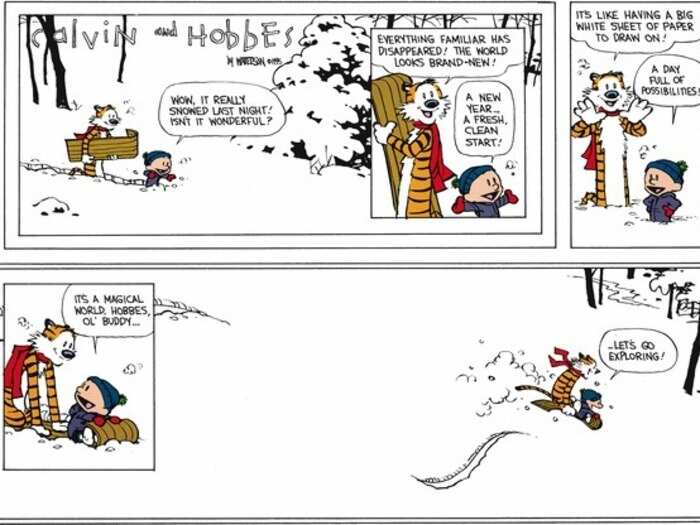 December 31, 1995: After a little more than 10 years of the comic, the final "Calvin and Hobbes" strip ran. It was being published by more than 2,400 newspapers at the time.