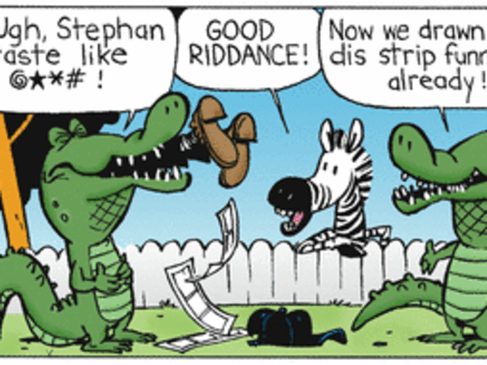 2014: Watterson teamed up with "Pearls Before Swine" creator Stephen Pastis on a series of three comic strips.