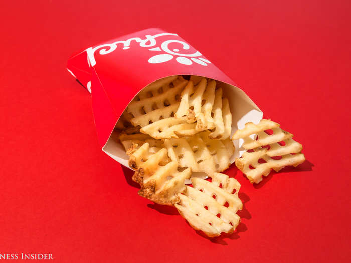 And finally, the iconic waffle fries of Chick-fil-A. At first glance, these are not your average fast food fries – the waffle cut could be a big advantage.