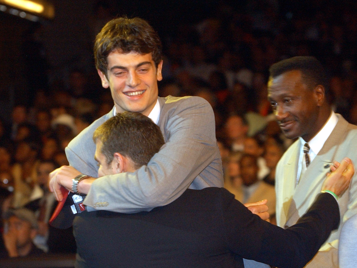 Nikoloz Tskitishvili was picked at no. 5 by the Nuggets in 2002