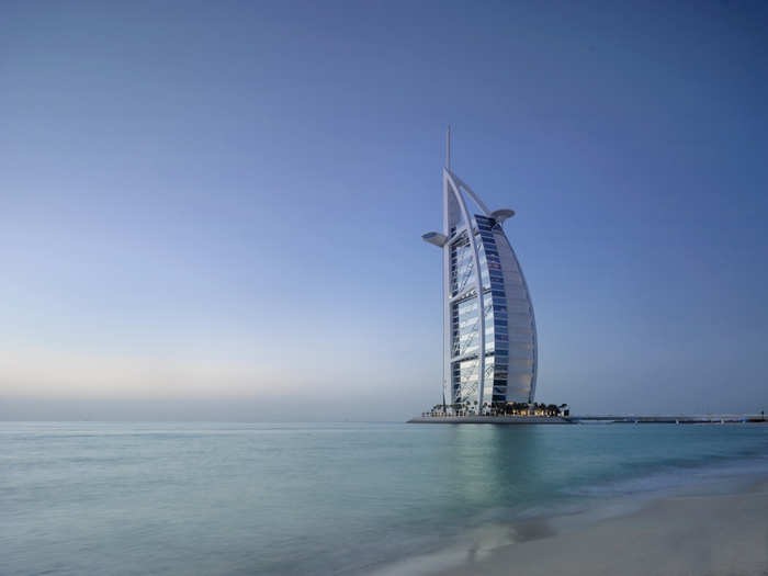 Splurge on an over-the-top suite at the Burj Al Arab in Dubai, the most luxurious hotel in the world.