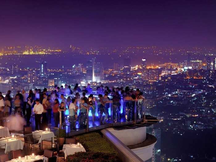 Sip cocktails at the "top of the world" at Lebua hotel in Bangkok.