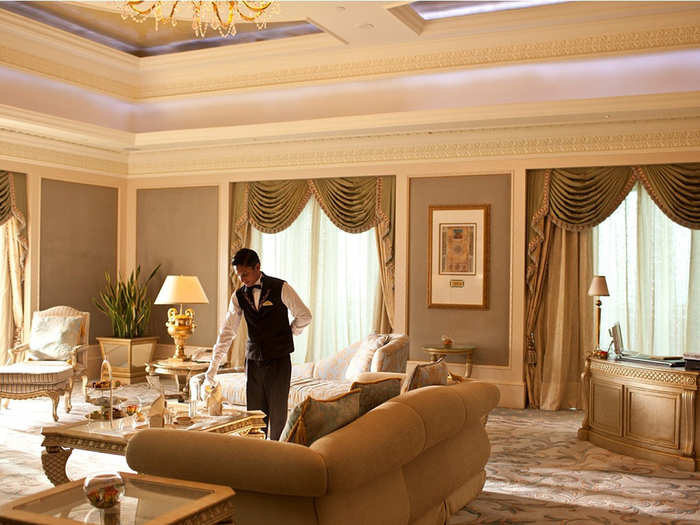 Get pampered in a $15,000-per-night, 7,320-square-foot Palace Suite at Abu Dhabi