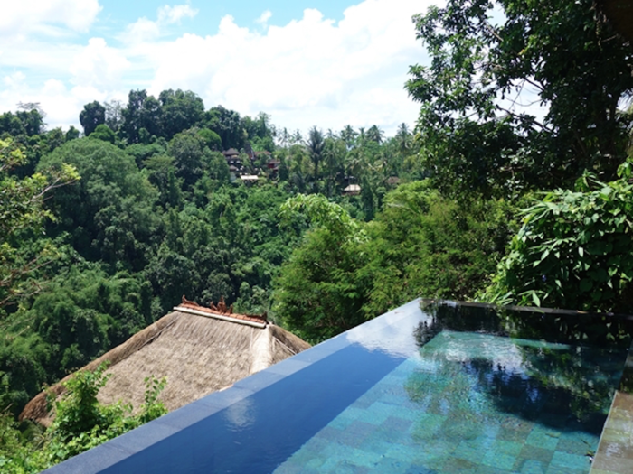 Swim in the award-winning infinity pools of the 5-star Hanging Gardens Ubud in Bali