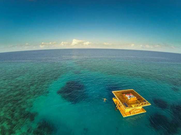 Wake up in the sea while staying in the underwater room at the Manta Resort on Pemba Island, off the coast of Tanzania.