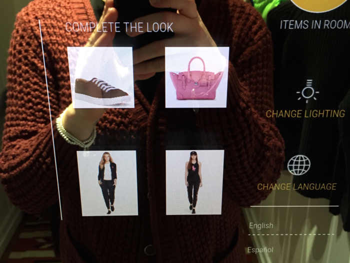 The mirror will also double as a personal shopper by recommending other items that might go with what you