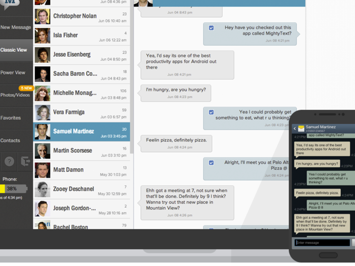 MightyText lets you text your friends without constantly reaching for your phone