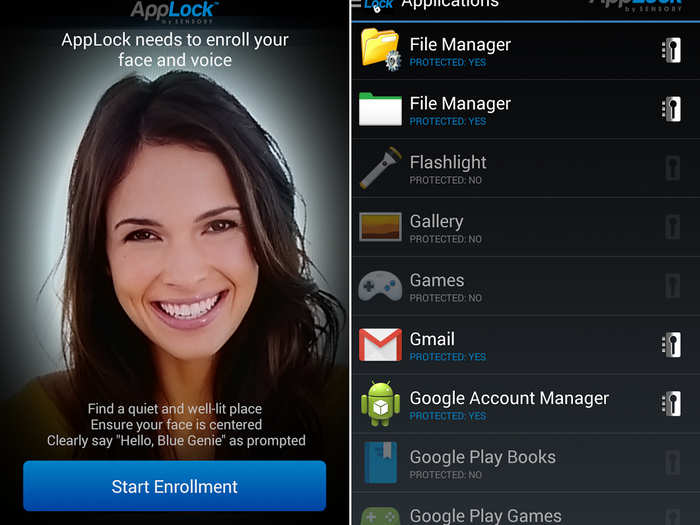 Unlock your phone and apps with your face and voice using AppLock Face/Voice Recognition.