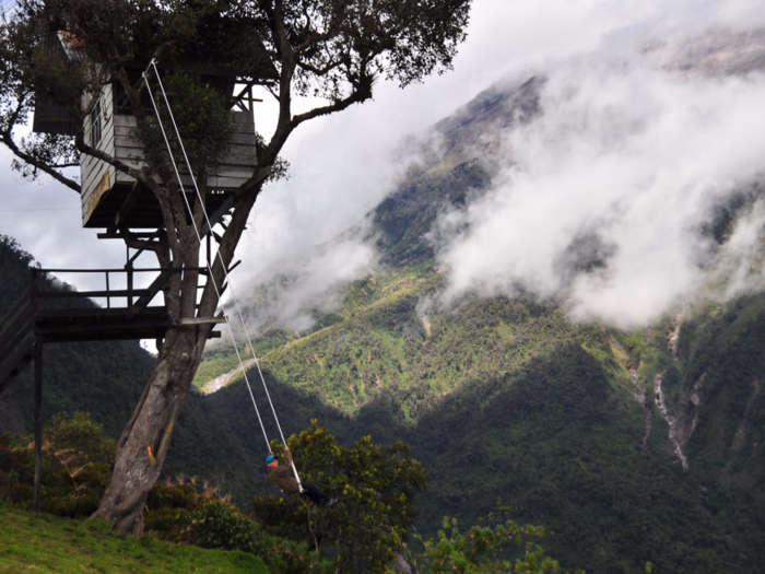 Take a ride on the Swing at the End of the World at the Casa de Arbol in Ecuador, and catch stunning views of the Tungurahua Volcano.