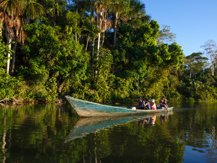 Boat across the Amazon River, which is home to more than one-third of the world