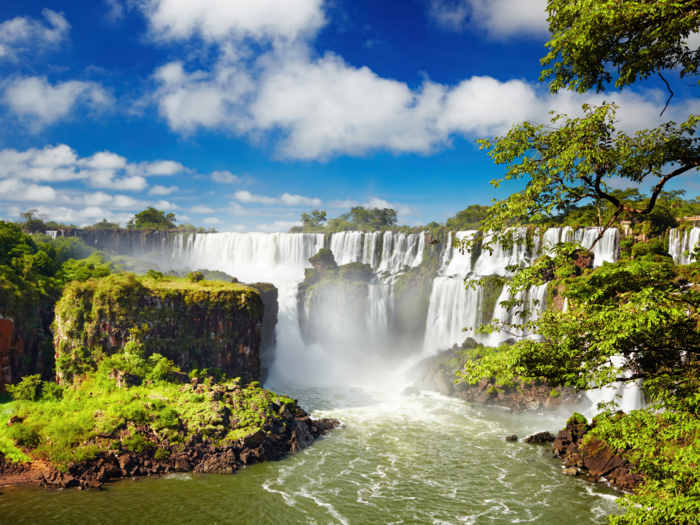 Take a helicopter ride over Iguazu Falls, which borders Argentina and Brazil and is home to more than 200 waterfalls.