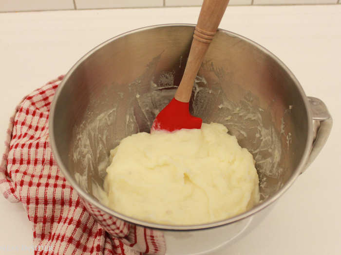 Throw lumpy potatoes into the stand mixer and you