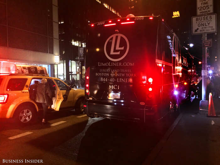 The bus drops off at the corner of 53rd Street and 6th Avenue in Midtown. The downside was the length of the trip: Their schedule claimed the bus would arrive in the city by 7:40 p.m., but it was 8:15 p.m. by the time we disembarked.