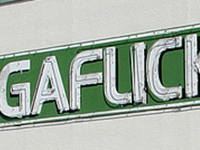 The sign for the late MegaFlicks video rental store in a Florida mini mall was passed around by designers online as a perfect example of why kerning, the spacing between letters, is so important. It stayed up until the streaming era killed video stores several years ago and a bank took over the location.