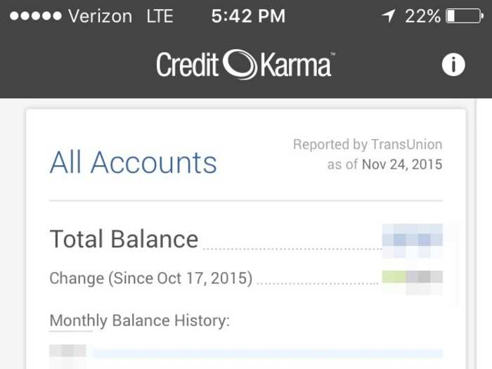 It lets you track your monthly balance history on your credit cards...