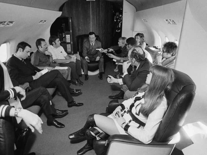 Hefner would use the plane to get to and from his homes in Los Angeles and Chicago while taping episodes of "Playboy After Dark," with frequent guests that included artist LeRoy Neiman and poet Shel Silverstein.