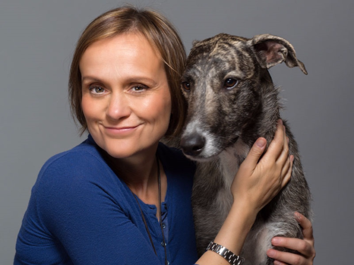 Even the CEO of Pets Pyjamas, Gracia Amico, has a lurcher dog called Piper and regularly poses with her in corporate shots.