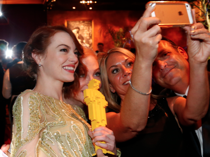 Actress Emma Stone was also recently spotted at that same dinner with Lawrence and Adele.