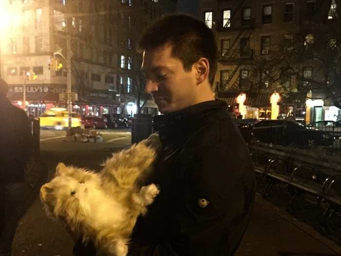 Then it was off to the bars with Robo Cat. My friend carried him throughout Thompson Square Park. No one stopped him or thought it was weird. It is New York City after all.