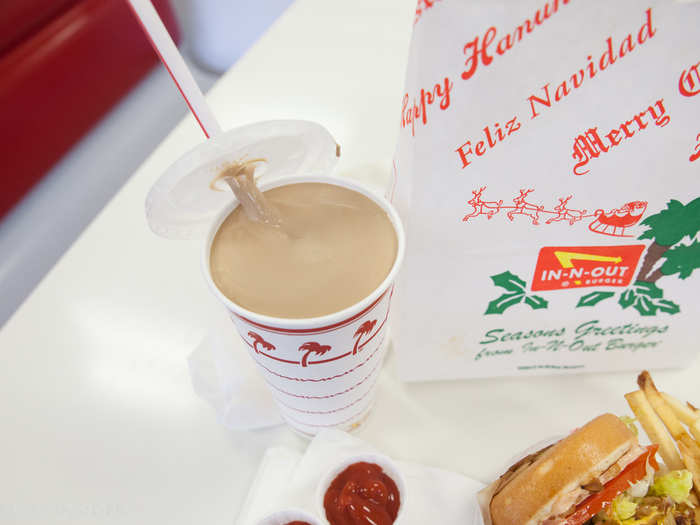 The In-N-Out shake packed just as much chocolate flavor, but it had a much smoother, thicker texture. It was clearly the better shake of the two.