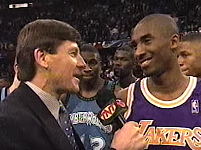 Craig Sager had the first words with Kobe after he won. Notice how conservative Sager