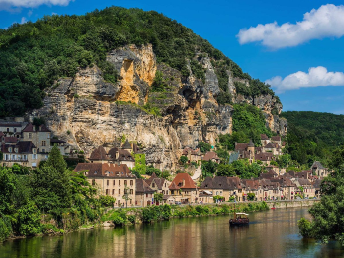 LA ROQUE-GAGEAC, FRANCE: Built into the cliffs that line the Dordogne River in southern France, La Roque-Gageac is billed as one of the country