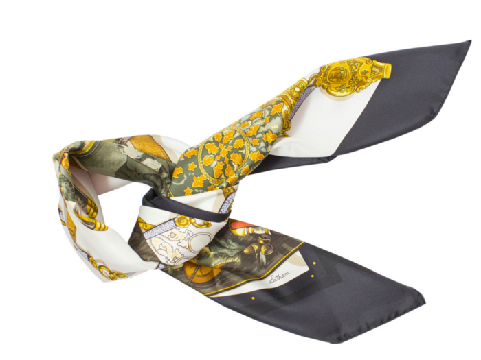 Liven up their business dress with a patterned silk scarf.